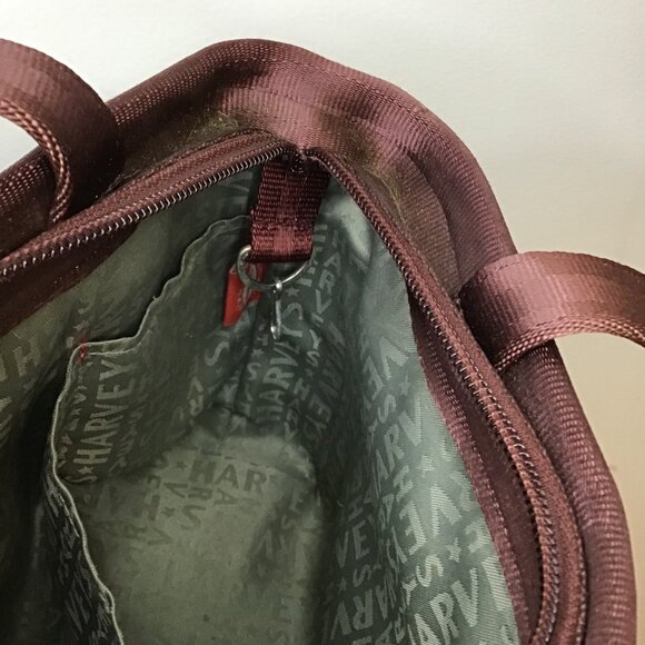 Harvey's Burgundy Seatbelt Woven Shoulder Bag - Picture 8 of 10
